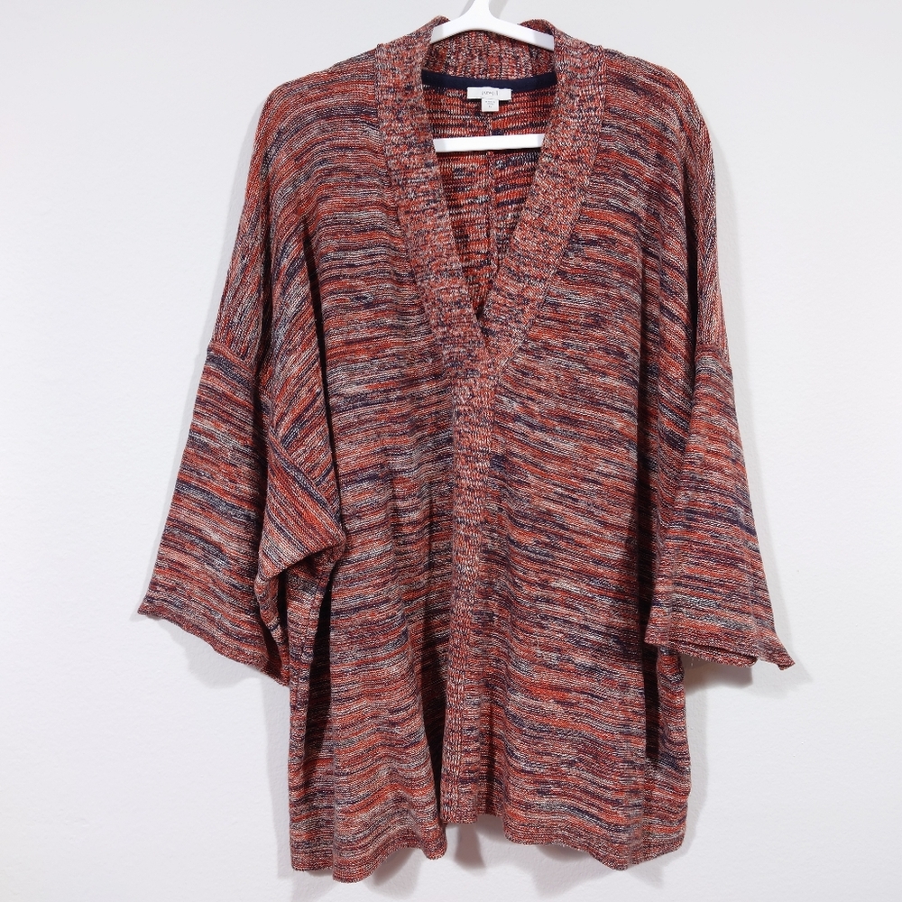 Pure Jill J Jill Oversized Knit Tunic XL Cotton Blend Open Front Relaxed Fit